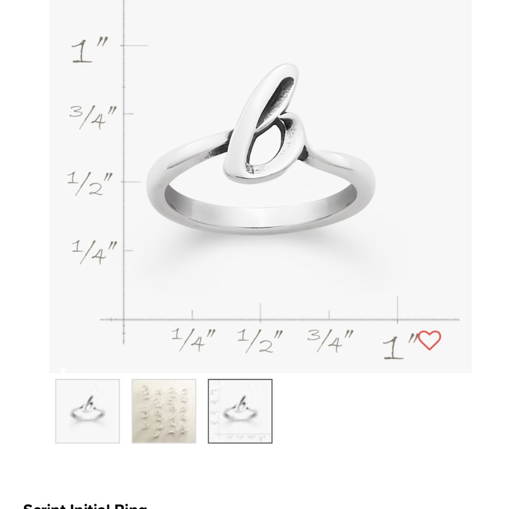 James Avery Silver Script Initial Ring - image 8